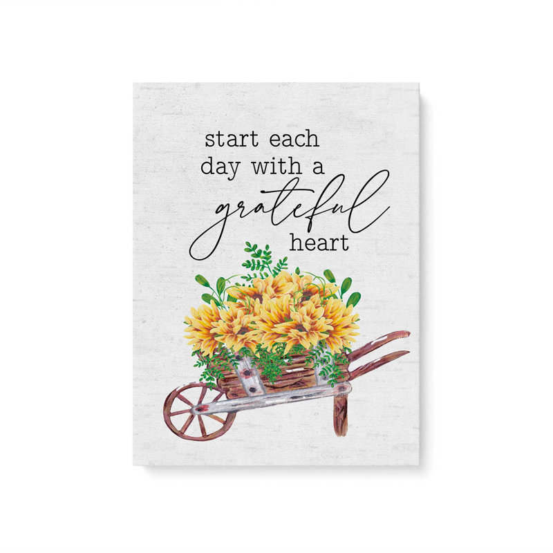 «Grateful Heart» par Art graphique à lettres et doublé, Toile non encadrée, L 36 x H 48, Ne s’applique pas