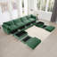 En forme de U à 4 places avec siège profond et 2 repose-pieds, fonction de rangement modulaire modulaire, chenille, forme de croissant, coussins enroulés autour des accoudoirs, passepoil sur les bords, taille de couleur différente-1626706122