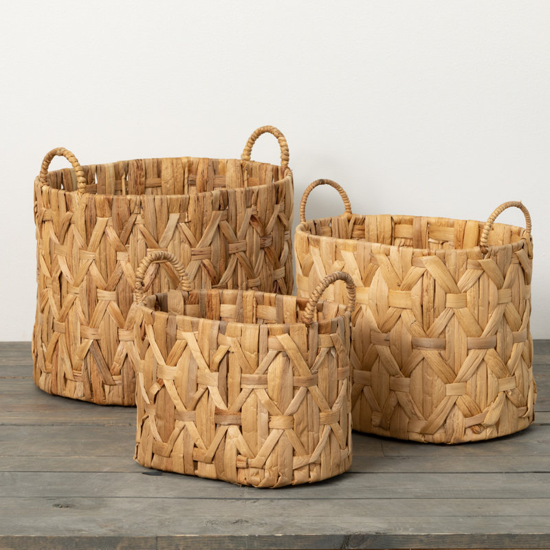 Ensemble de paniers tissés, Naturel, H 14,75 po x l 16,5 po x P 13,25 po