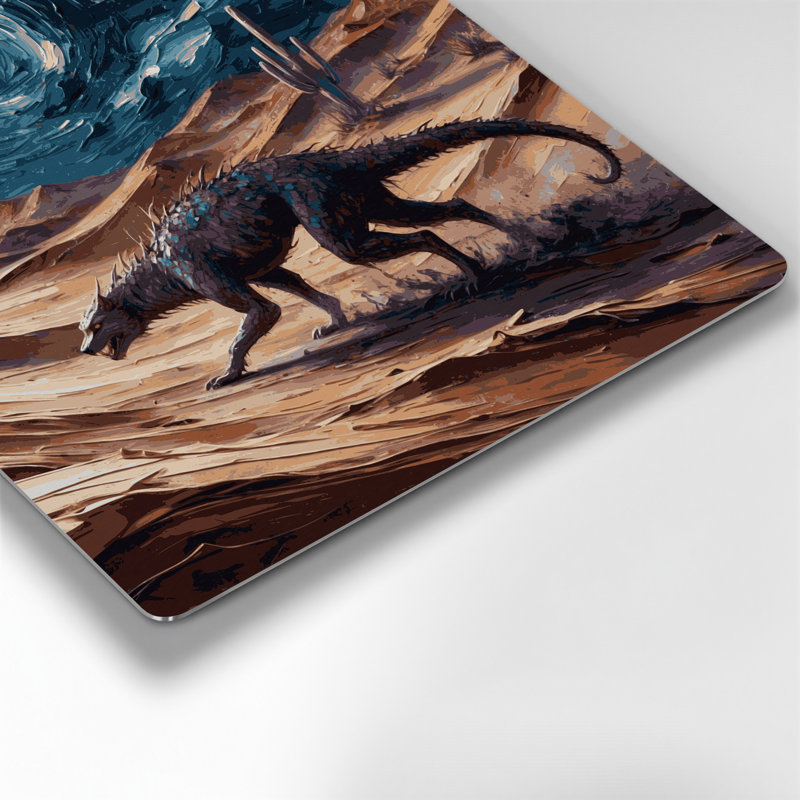 «Southwestern Animals» Chupacabra 14, art mural en métal mauve, H 192 po x l 192 po x P 0,05 po
