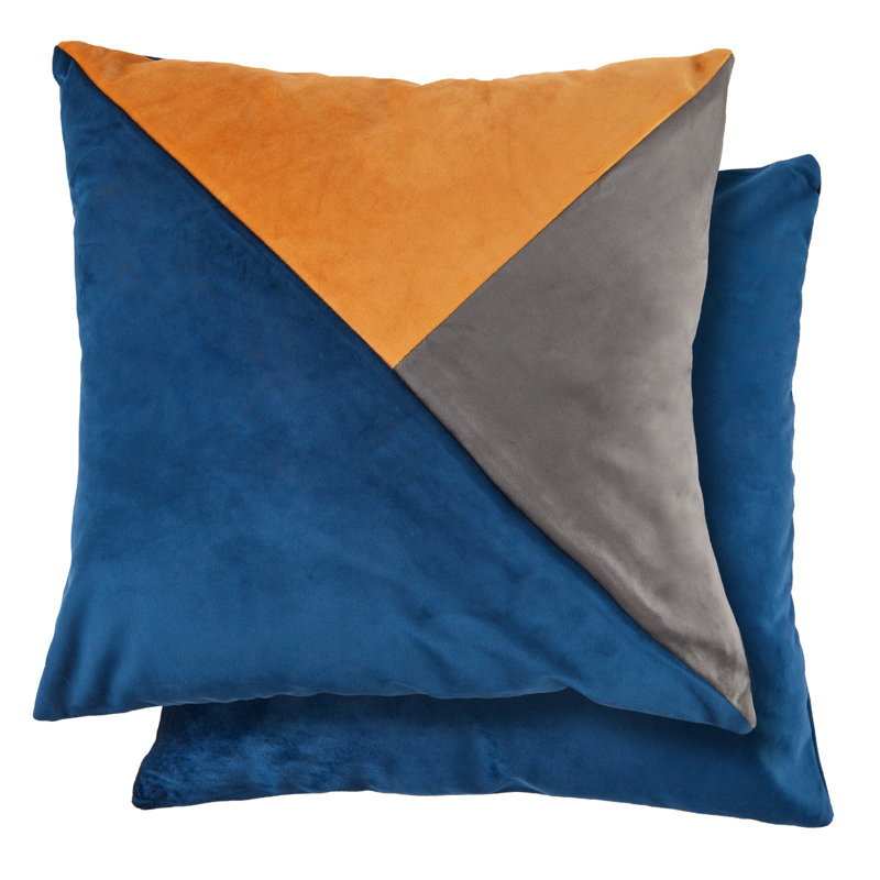 Alabama Geometric Square Throw Pillow Cover, Blue