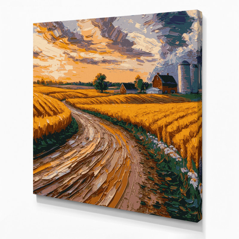 Art mural sur toile brune «USA State Indiana», H 16 po x l 16 po