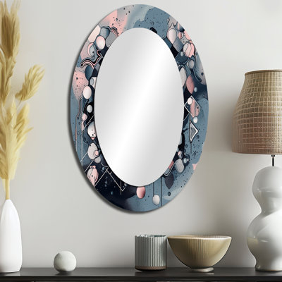 Miroir mural moderne bleu et orange Vibrant Paradoxes IV - Blue Modern