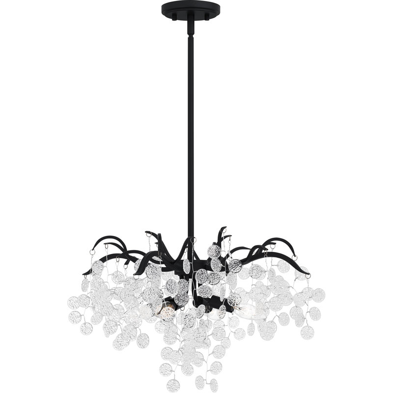 Keasha 4-Light Leaf Pendant Light, Black