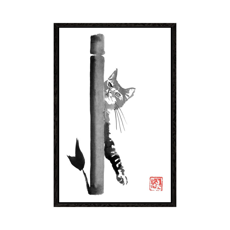 Clide by Péchane - Painting on Canvas, 101.6 cm H x 66.04 cm W, Black Framed