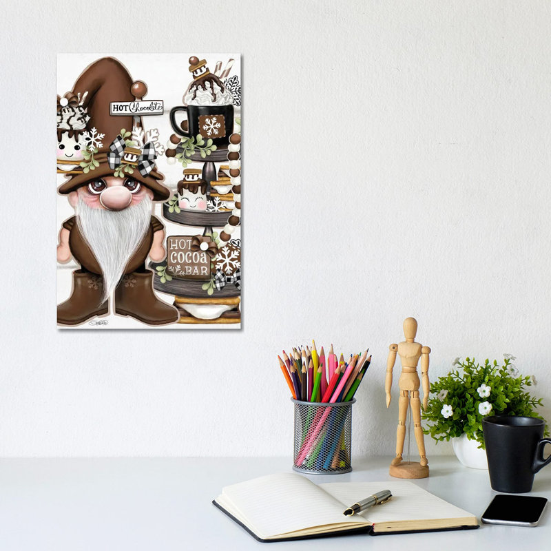 «Hot Cocoa N 'S'mores Gnome», reproduction d'art sur toile tendue