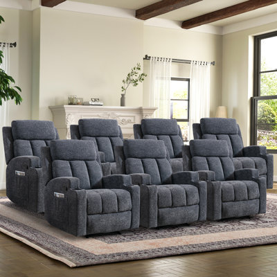 Dartee 33.07"W Manual Massage Recliner Chair With Heating Function & Dual Cup Holders - Soft Microfiber Home Theater Seating