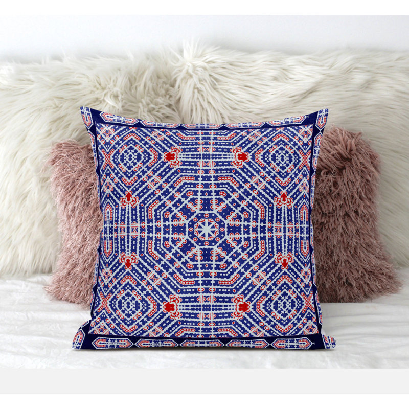 Coussin en suède avec fermeture à glissière Wreath Palace, 20 po x 20 po, Mauve
