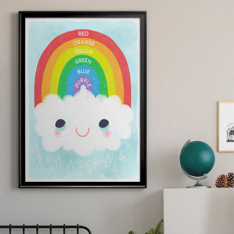 Rainbow Colors - Peinture sur toile encadrée, Cadre noir, H 30,5 po x l 42,5 po x P 1,5 po