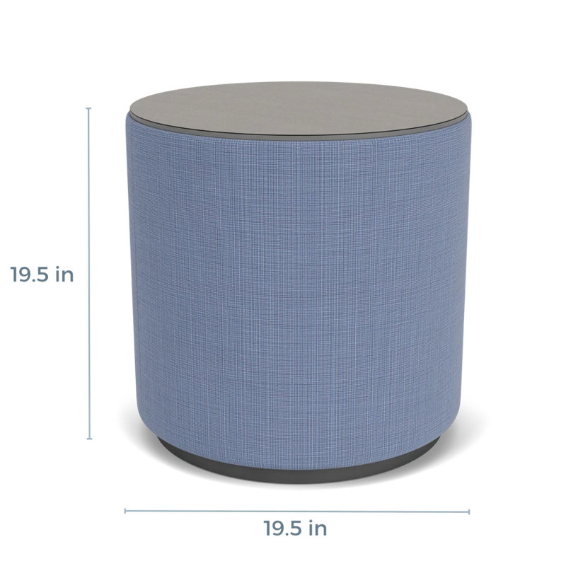Table de réception avec plateau en stratifié Darsey, 20", Sergé sarrasin, Gris anthracite; marine clair Chambray