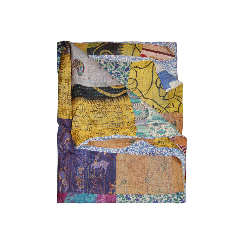 Couverture en soie Kantha