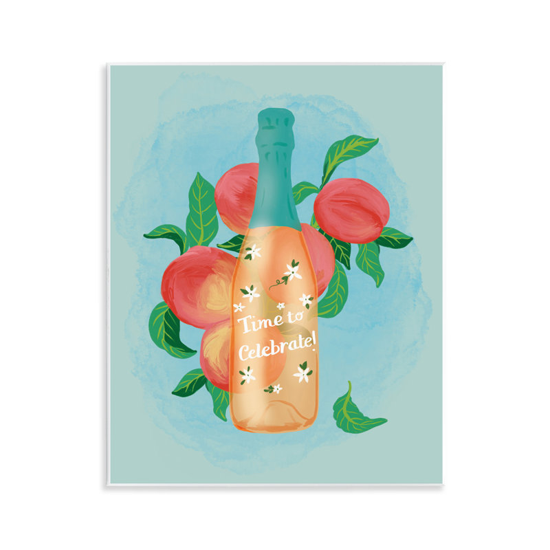  «Champagne with Budding Blooms», art mural sur bois par Be Ni La