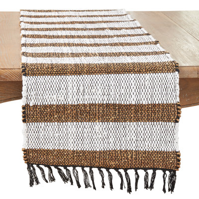Textured Striped Chindi Table Runner