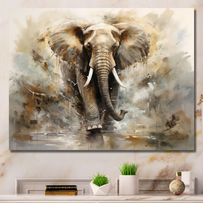 Minimalisme éléphant Grace II - impressions sur toile éléphant