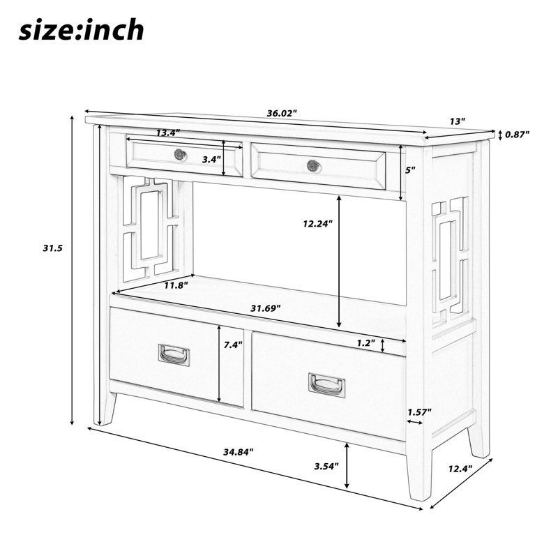 Norfolk 36.02'' Console Table, Green