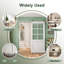 Porte de grange coulissante en verre transparent avec apprêt blanc moderne 6-Lite avec trousse de quincaillerie d'installation nickelée (aucun assemblage requis)-111803481