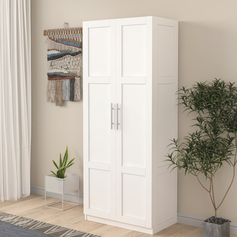 4 unités de rangement pour garde-robe et cuisine blanches, 2 portes, 3 cloisons, finition 2 portes avec zones, fabriquée avec des matériaux de qualité, facile à nettoyer rapidement