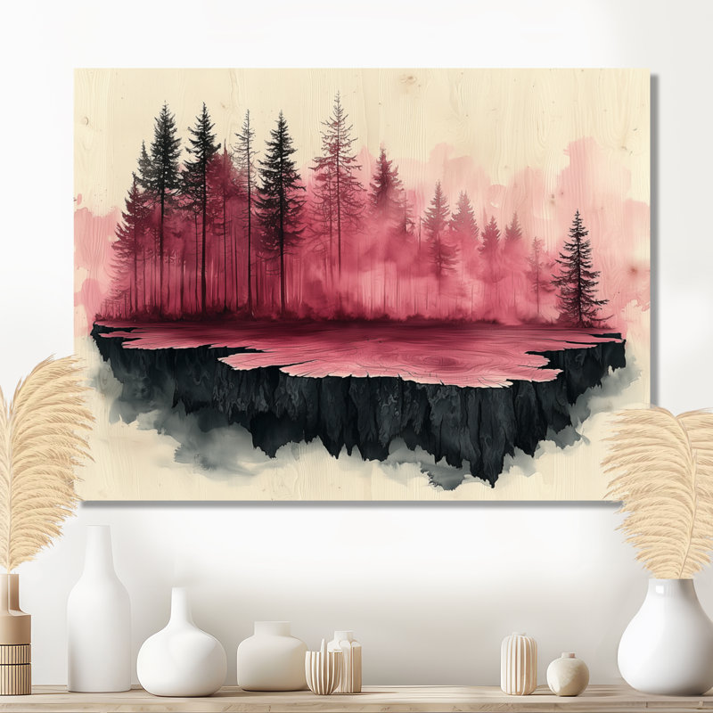 Décoration murale en métal «The Enchanted Flow of the Crystal Rose Forest II», H 12 po x l 20 po
