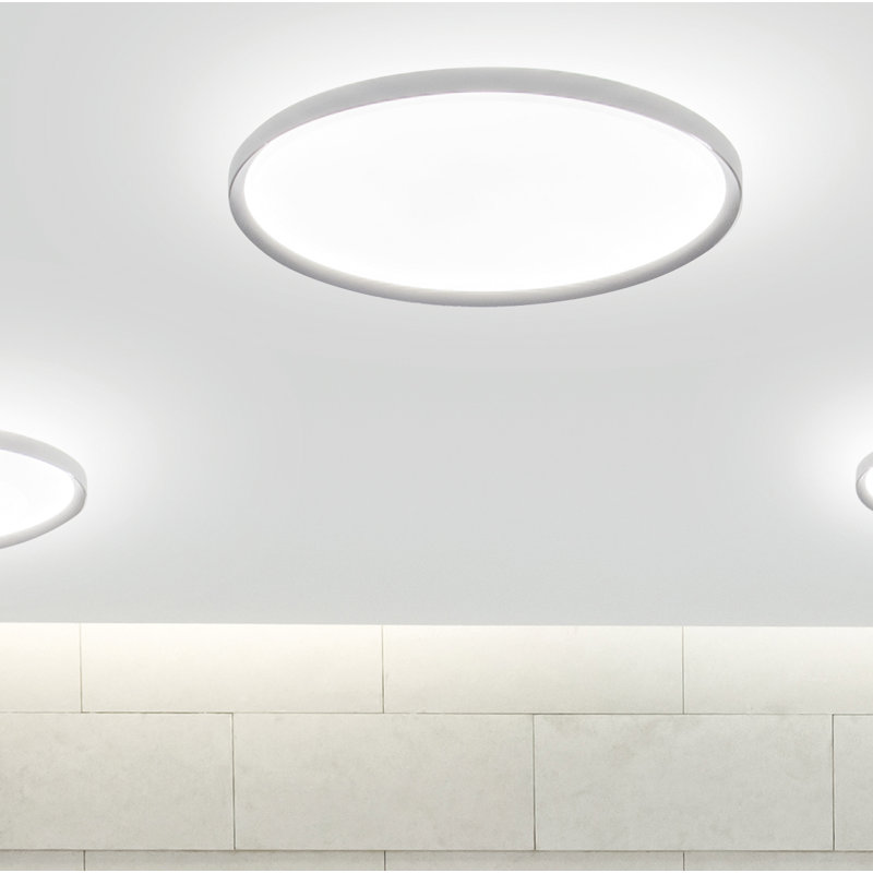 Plafonnier encastré à cercle unique à DEL 1 lumière 16 po Bina, Blanc