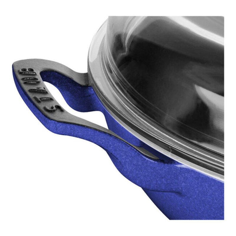 Cast Iron 3.59-qt Braiser with Glass Lid, Dark Blue