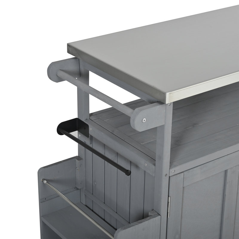 Îlot de cuisine pliable pour l'extérieur, Gris