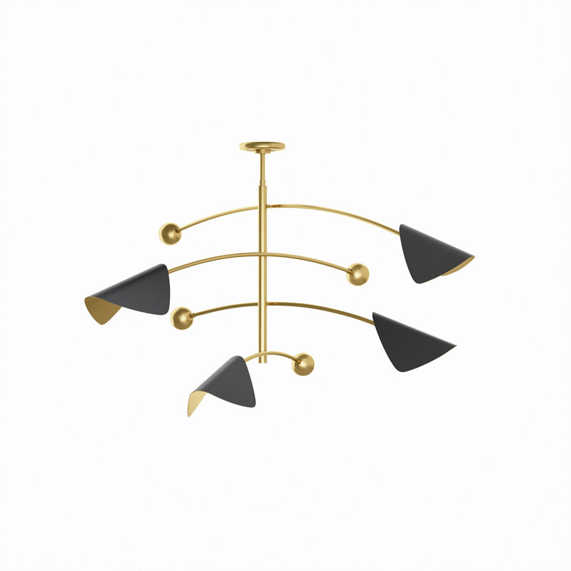 Eclipse Chandelier (Blackened Brass and Natural Brass), Blackened Brass