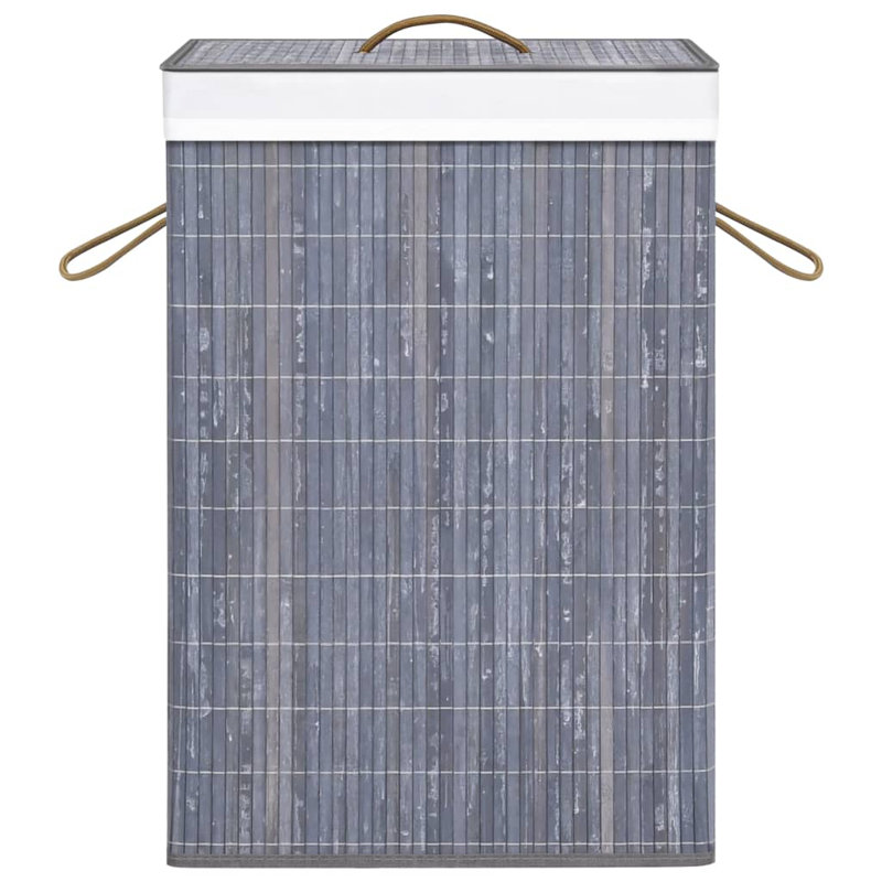 Collapsible Laundry Basket Laundry Bin Dirty Clothes Hamper Bamboo, Gray