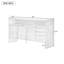 Buffet 60 po à 3 portes avec 3 tiroirs - Buffet moderne en placage de frêne massif, tablette semi-ouverte et découpe semi-circulaire centrale dans le panneau arrière, grande armoire de rangement pour le salon, le couloir, la salle à manger-1452751687