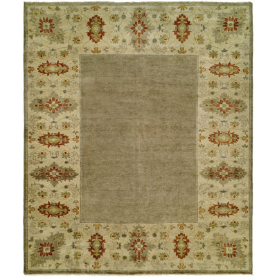 Dixon Wool Oriental Area Rug in Gray/Sand