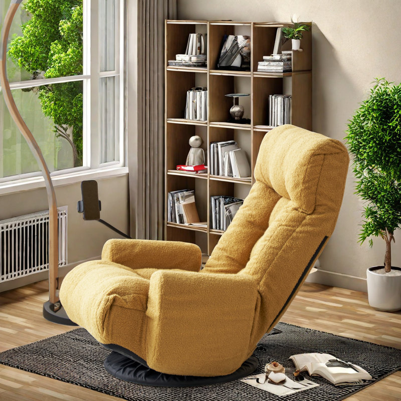 Méridienne pivotante à 360 °, fauteuil de jeu, 5 angles différents réglables avec support pour téléphone