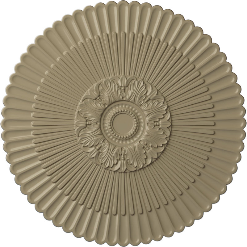 Médaillon de plafond Endurathane Shakuras, diamètre extérieur 47 5/8 po x P 2 po (pour les auvents jusqu'à 6 1/2 po), finition laiton peint à la main