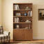 Bibliothèque moderne de 91,1 po de hauteur avec tablettes ouvertes et armoire de rangement-583089566