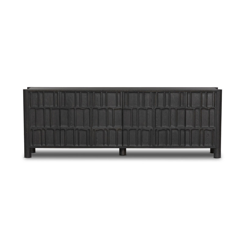 Ezri 98 in. W Solid Wood Sideboard, Black