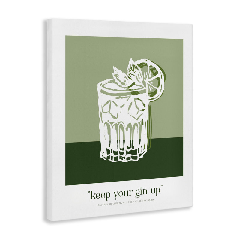 Green Keep Your Gin Up Canvas, design by Lettered and Lined, 48" H x 36" W