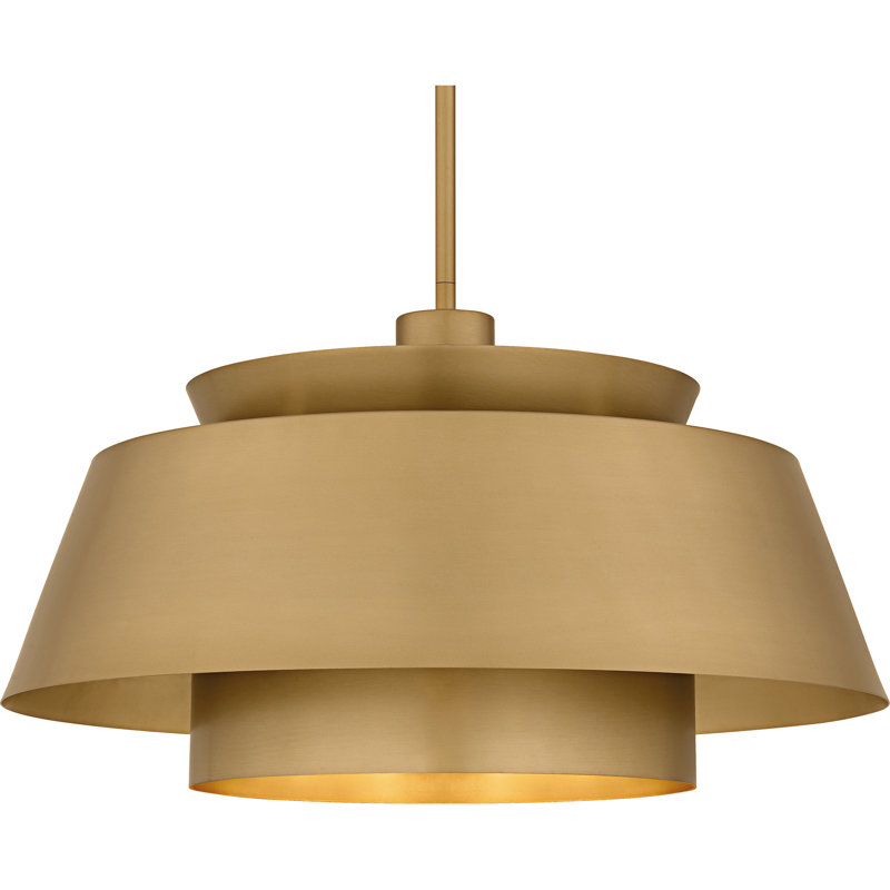 Lumi Brushed Weathered Pendant, 14" H x 24" W x 24" D, Brass Gold, 3
