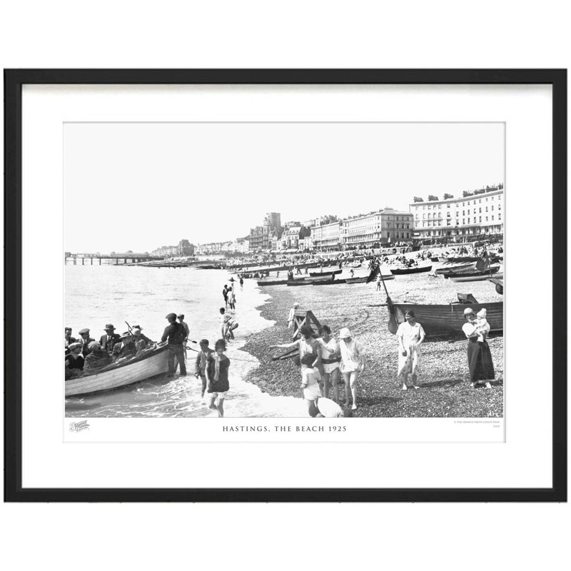 Hastings, The Beach 1925 by Francis Frith - Single Picture Frame Print, 40cm H x 50cm W x 2.3cm D