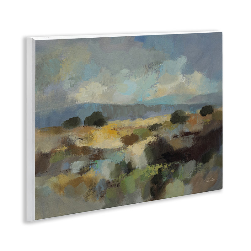 Plaque murale paysage bleu discret avec nuages, design par Silvia Vassileva