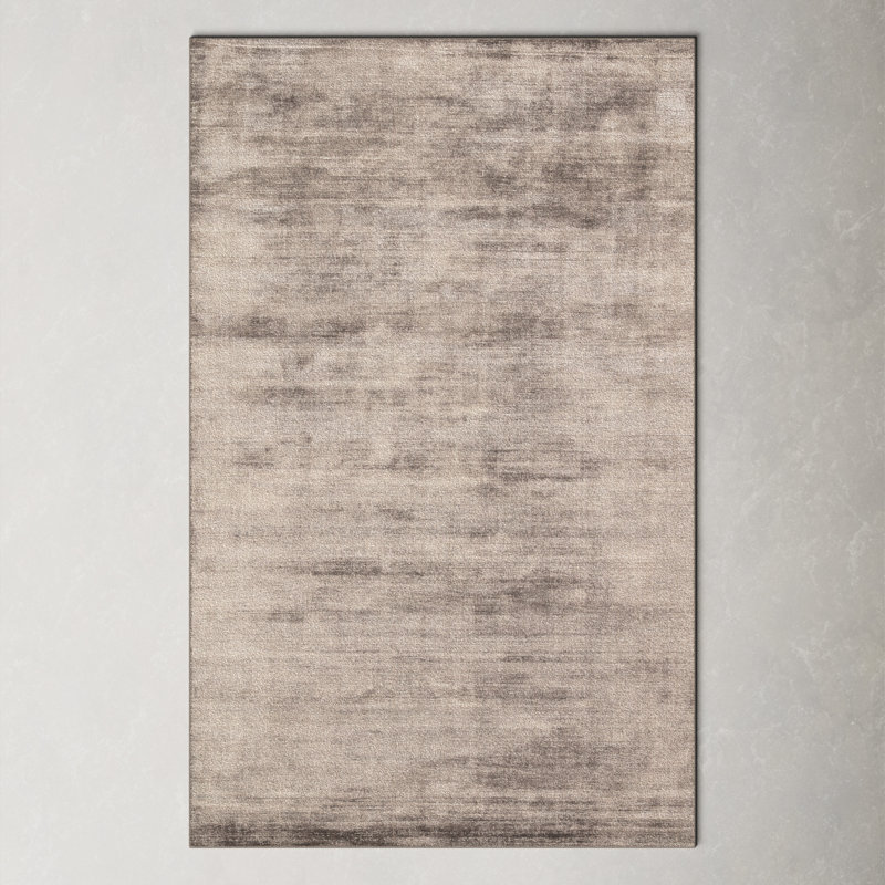 Hand-Loomed Dark Grey Area Rug, Rectangle 9' x 12'