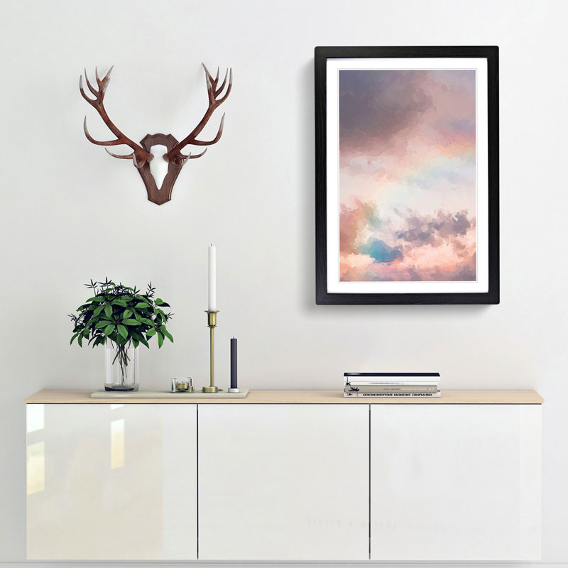 Rainbow Through the Clouds in Abstract - Picture Frame Graphic Art Print, Black, 76cm H x 50cm W x 2cm D
