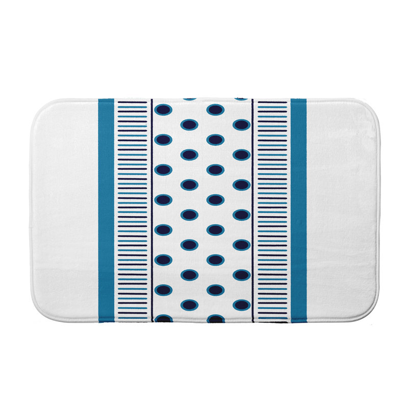 Luken Non-Slip Bath Mat, Blue, 24" W x 17" L