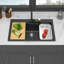 Évier de cuisine à fixation en cascade avec lavabo encastré 33 po x 22 po x 10 po en granite composite noir