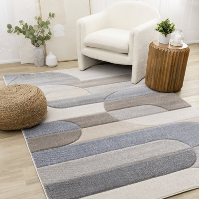 Marshawna Carved Blue Grey Indoor Area Rug