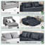 2 Seater Linen Sofa Bed-1907410473