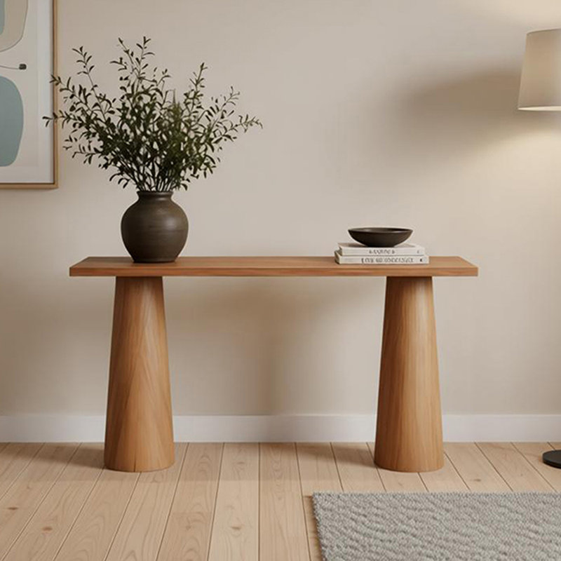 Comptoir d'entrée en bois de style médiéval, H 31,50 po x l 78,74 po x P 11,81 po