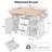 White Kitchen Island With 2 Drop Leaf, 5 Movement, Electrical Outlet, Folding Dining Table, 3 Drawers, Spice Holder, 55.7'' Spacious Rolling 5 Wheels, Power-622638415