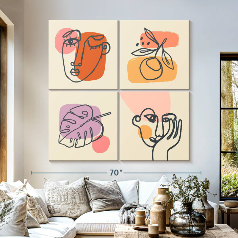 Leisha Various Faces I, 57" H x 57" W