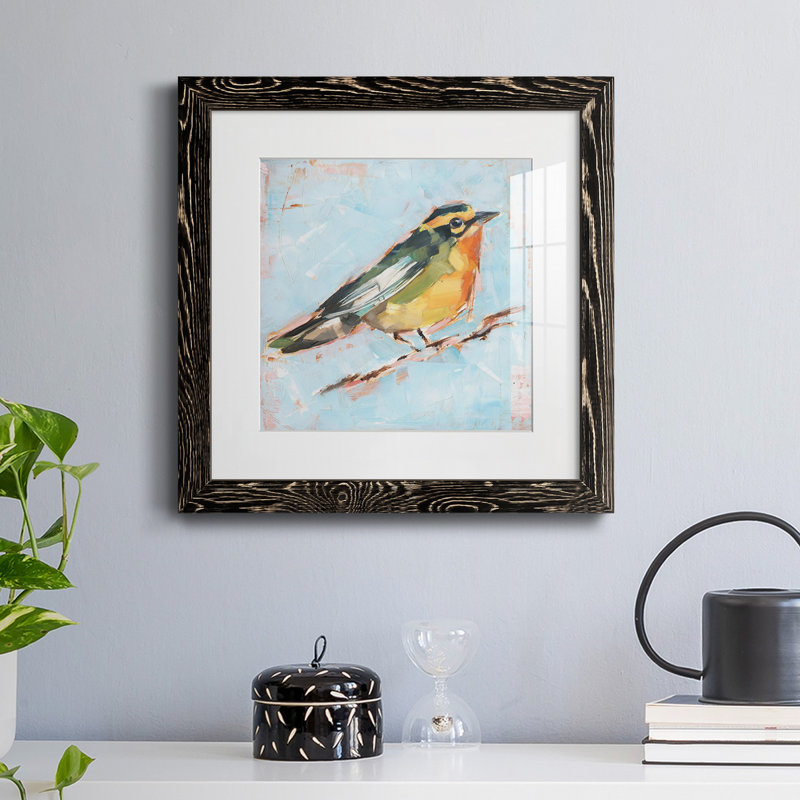 «Bird Variety IV», ensemble de 1 reproductions carrées sur toile, H 35,5 po x l 35,5 po x P 1,5 po, Cadre noir