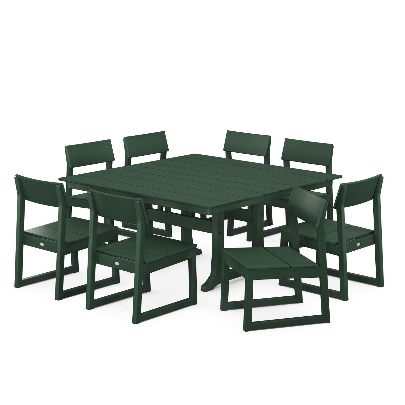 POLYWOOD® Edge 60" Patio Dining Set, Green