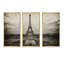 Vue rétro de Paris, France - 3 pièces, cadre photo flottant sur toile-1544514560-1544514564