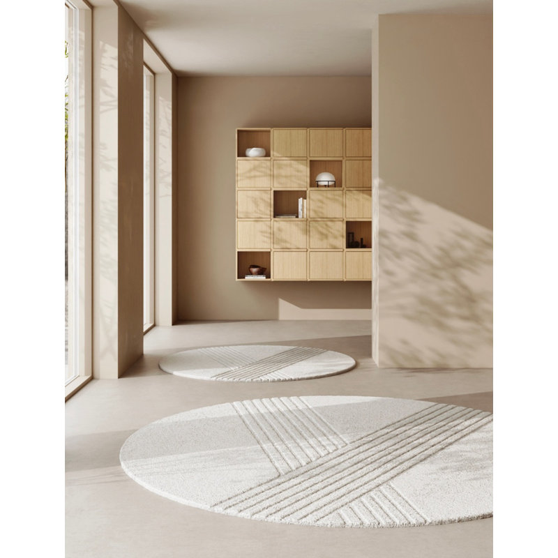 Off White Kyoto Rug, Round 8'2"